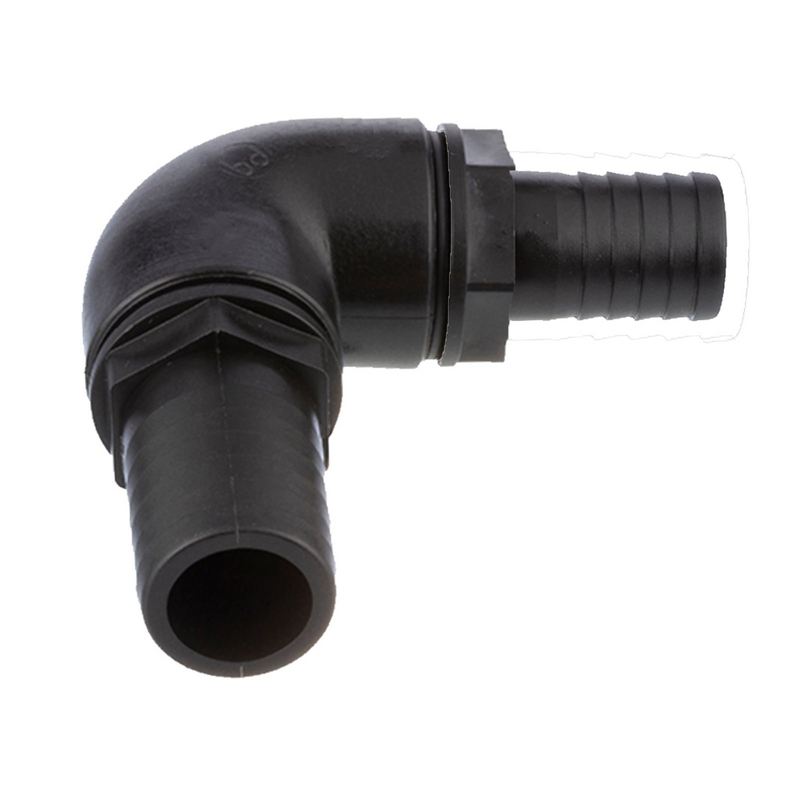 32 x 19 mm Winkel 90° PP Schlauch Verbinder 2-fach Stutzen Tülle Pool Teich Garten schwarz - PN 6 bar