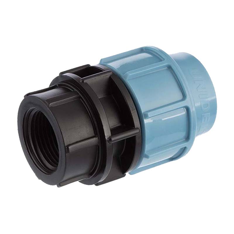 25 mm x 3/4" PE PP Fitting Klemm Verbinder Verschraubung Muffe Rohr Kupplung x IG DVGW - Unidelta