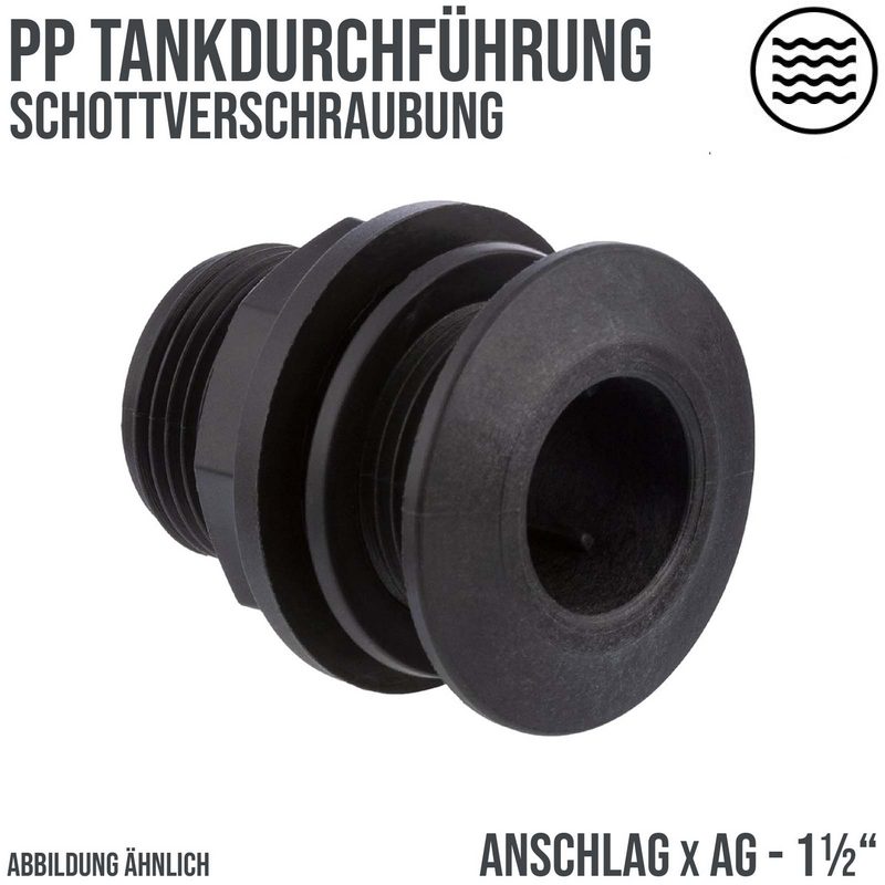 1 1/2" Tankdurchführung Schottverschraubung - Anschlag x AG - PN 10 bar