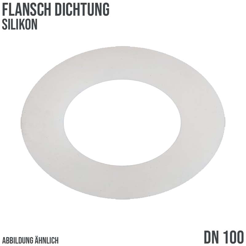 DN 100 Flansch Dichtung 115 x 162 x 3 mm Silikon weiss