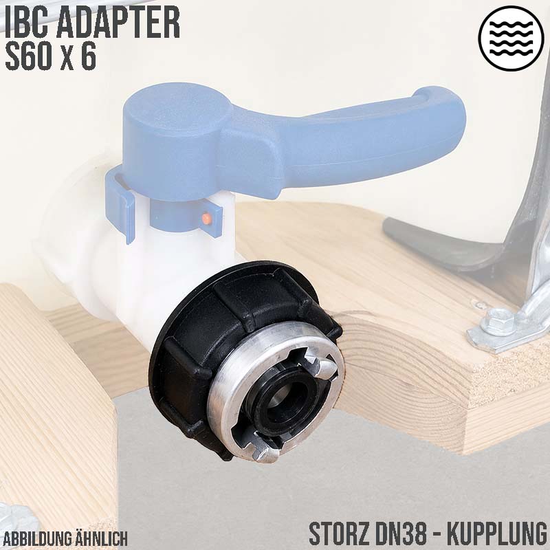 S60 x 6 IBC Adapter auf STORZ DN38 KA51 Übergangsstück Pumpenanschluß Container Tank Zubehör