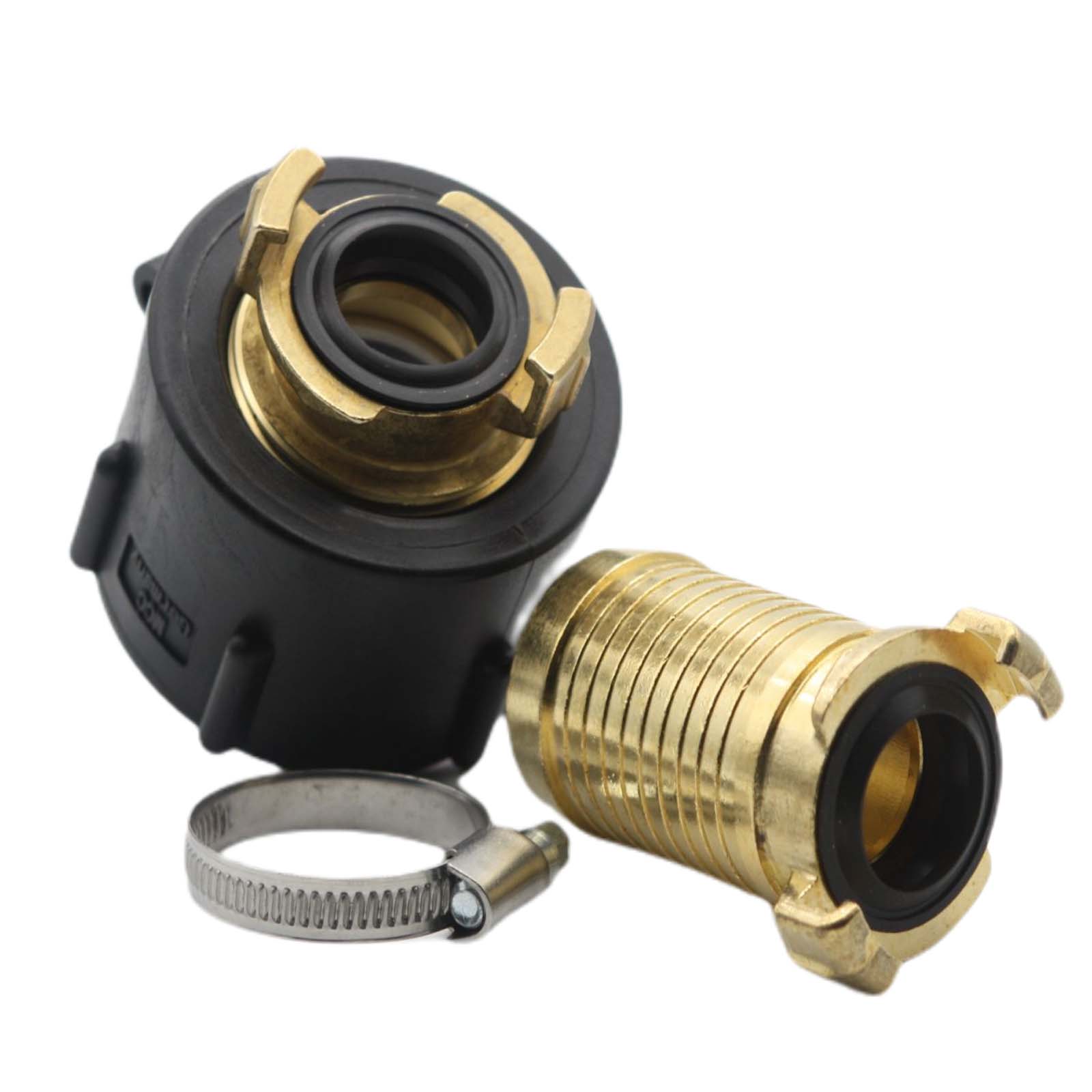 S60 x 6 IBC Adapter auf Schnellanschluss + Kupplung 1 1/2" 38 mm Container Tank Zubehör (GEKA kompatibel) 