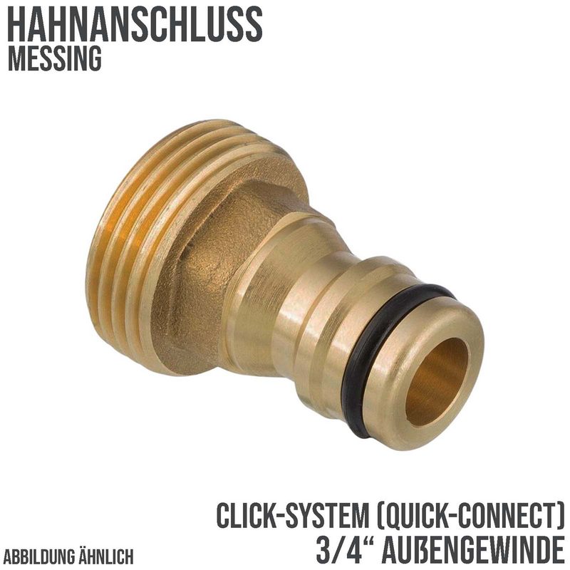 3/4" Hahnanschluss Click-System Quick Connect Außengewinde Messing (Gardena kompatibel)