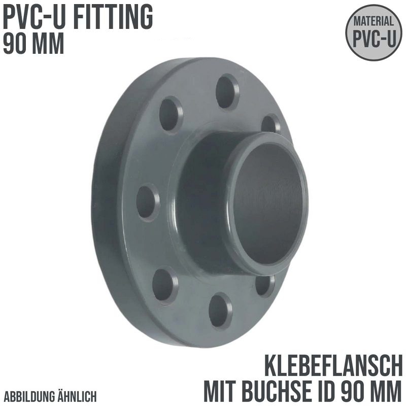 90 mm PVC Klebe Fitting Flansch mit Muffe Muffe DN 80 x 90 mm - PN 10 bar