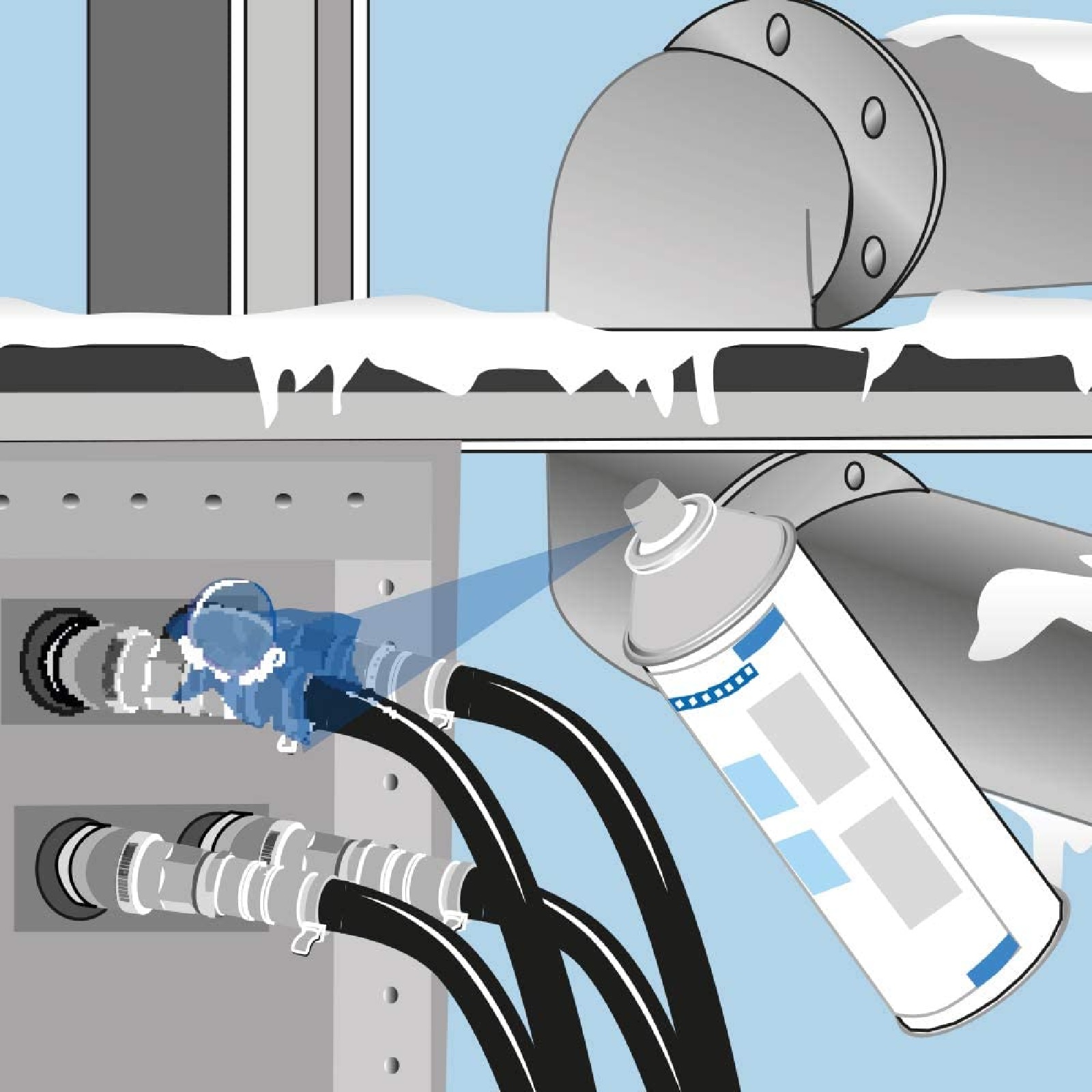 Lecksuch Spray DVGW frostsicher Gas Druck Luft Sauerstoff CO2 Leistungen farblos - 400 ml Dose