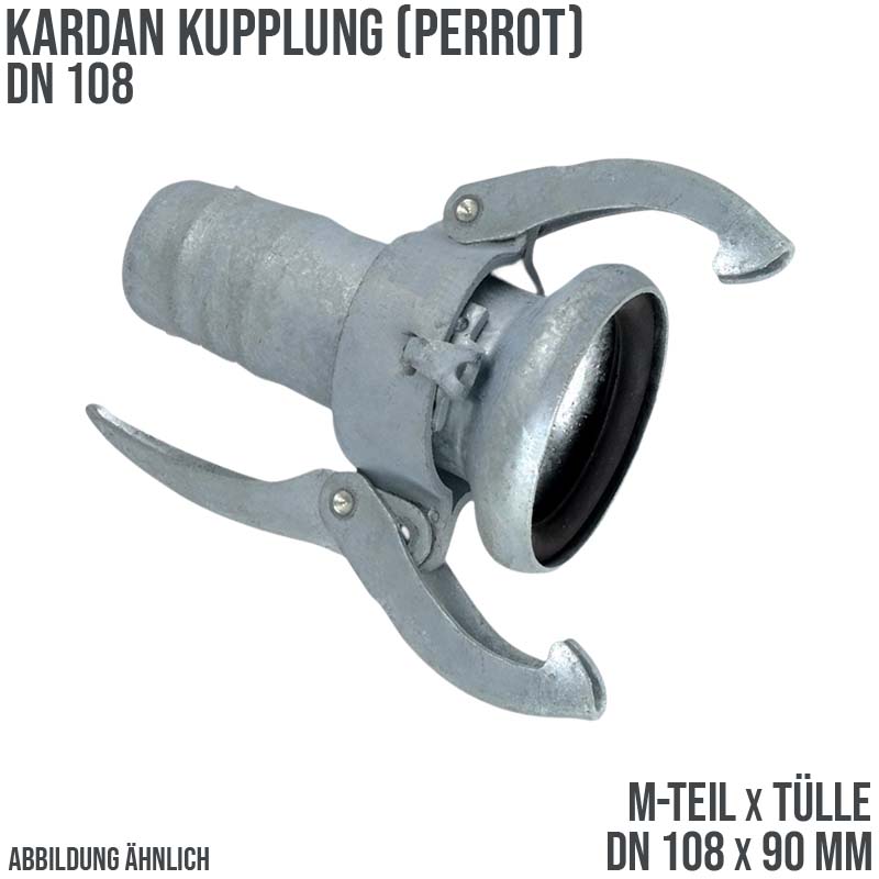 DN 108 Kardan Perrot Kupplung M-Teil mit Tülle Stutzen 90 mm Gülle Schlamm Schlauch
