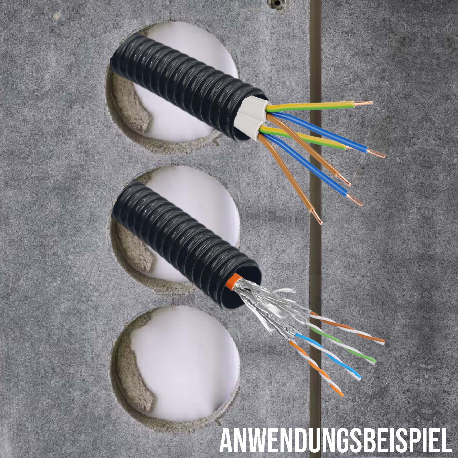 38 mm 1 1/2" Zoll PVC Kabel Schutz Leer Spiral Schlauch Rohr Leitung Strom Wellrohr