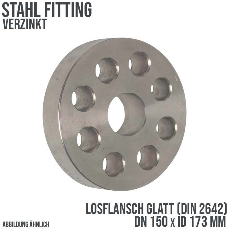 DN 150 Los Flansch glatt Stumpfschweißung Stahl verzinkt DIN 2642 - PN 10 bar