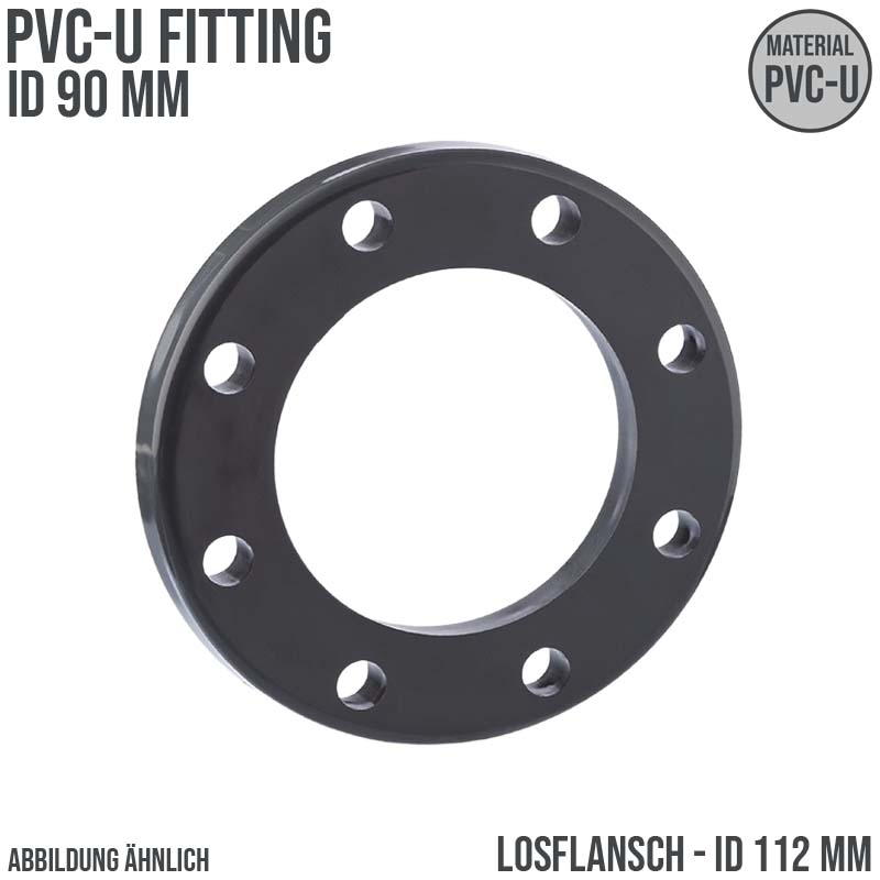 90 mm PVC Klebe Fitting Los Flansch Muffe Verbinder DN 80 - ID 112 mm - PN 16 bar