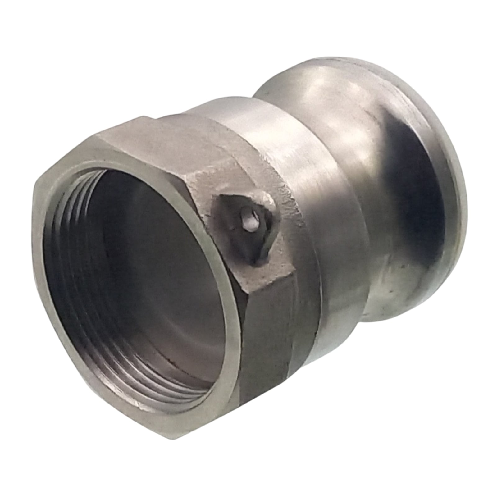 Kamlock Typ A - Vaterteil Edelstahl V2A (AISI 316) - 91,5 mm Stecker mit Innengewinde (IG) 3" Zoll DN 80 PFA beschichtet - PN 25 bar