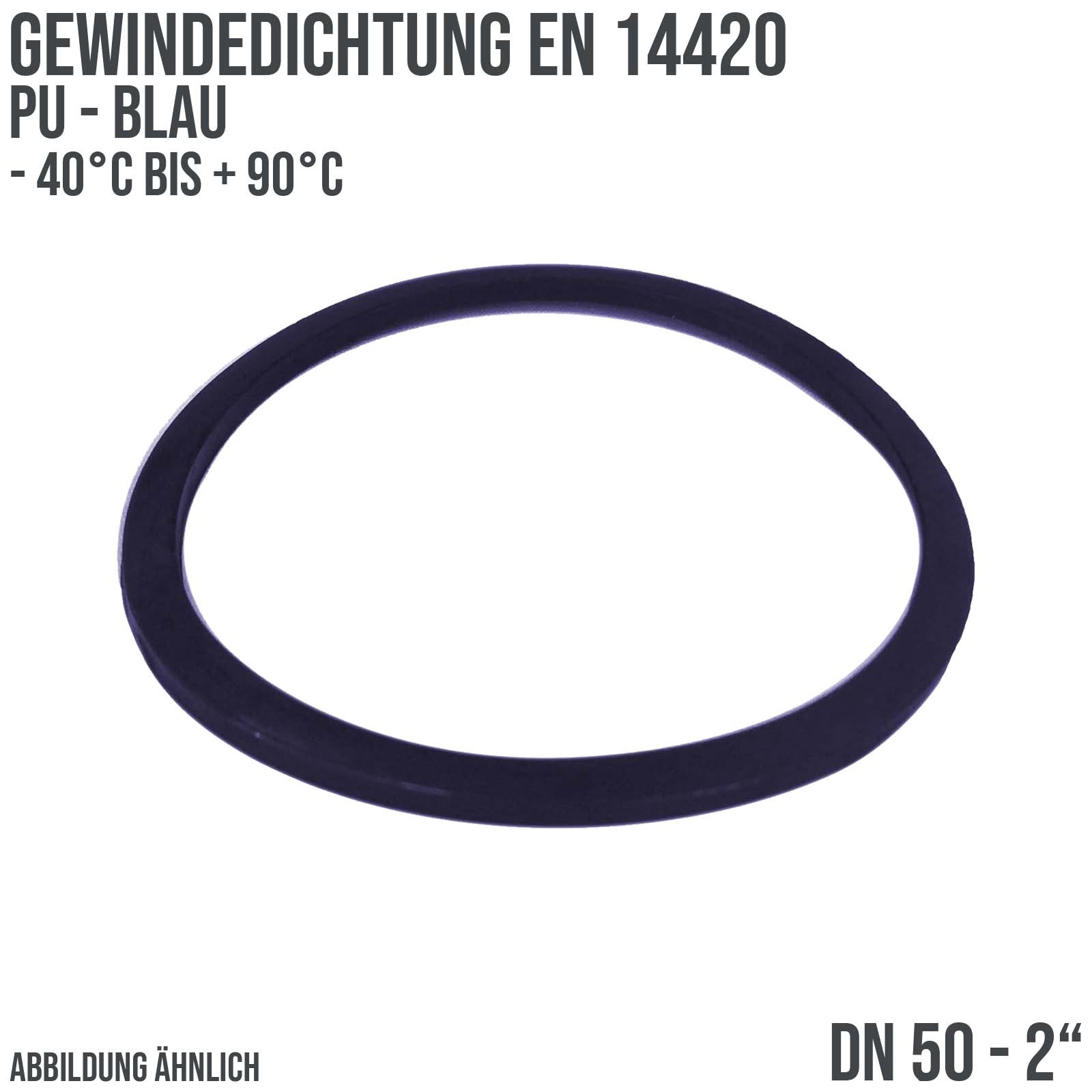 2" Zoll Gewindedichtung EN 14420 PU blau DN 50