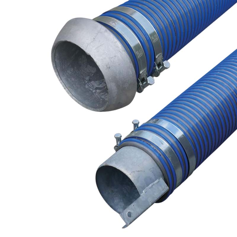 152 mm PVC Saug Druck Gülle Schlamm Schlauch Kardan DN 159 V-Teil Endstück - 6 m