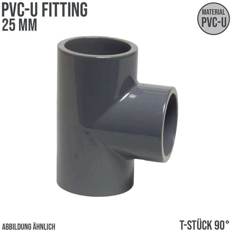 25 mm PVC Klebe Fitting T-Stück 90° Winkel Muffe Verbinder - PN 16 bar