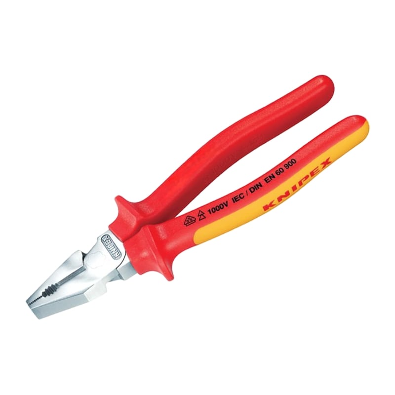 225 mm Kraft Kombi Universal Zange VDE verchromt 2K Griffe Knipex