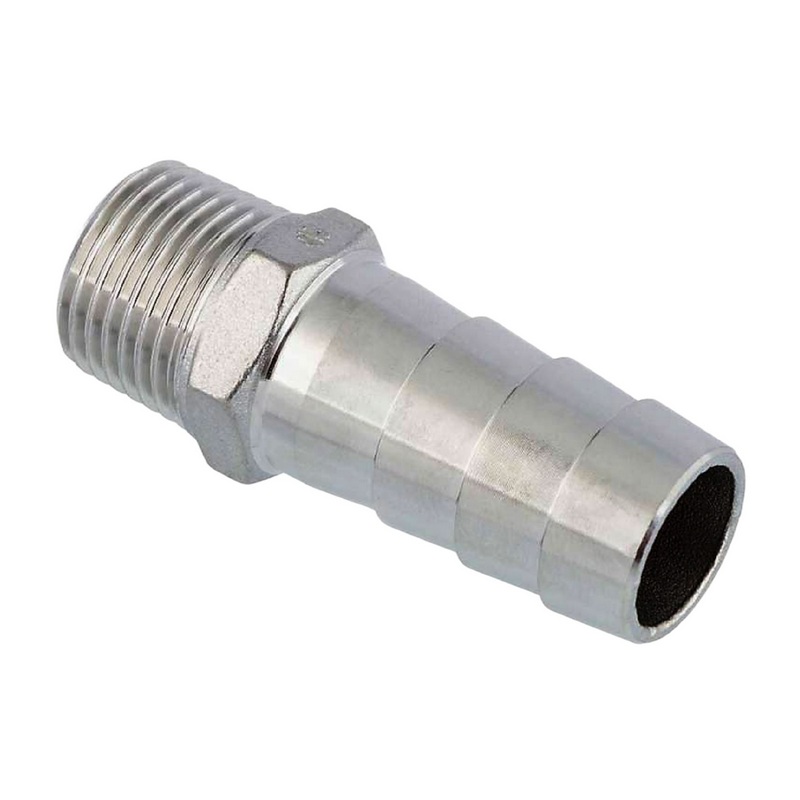 19 mm x 3/4" Zoll Schlauch Tülle Stutzen Außengewinde AG Nippel Edelstahl AISI 316 VA  Fitting - PN 20 bar