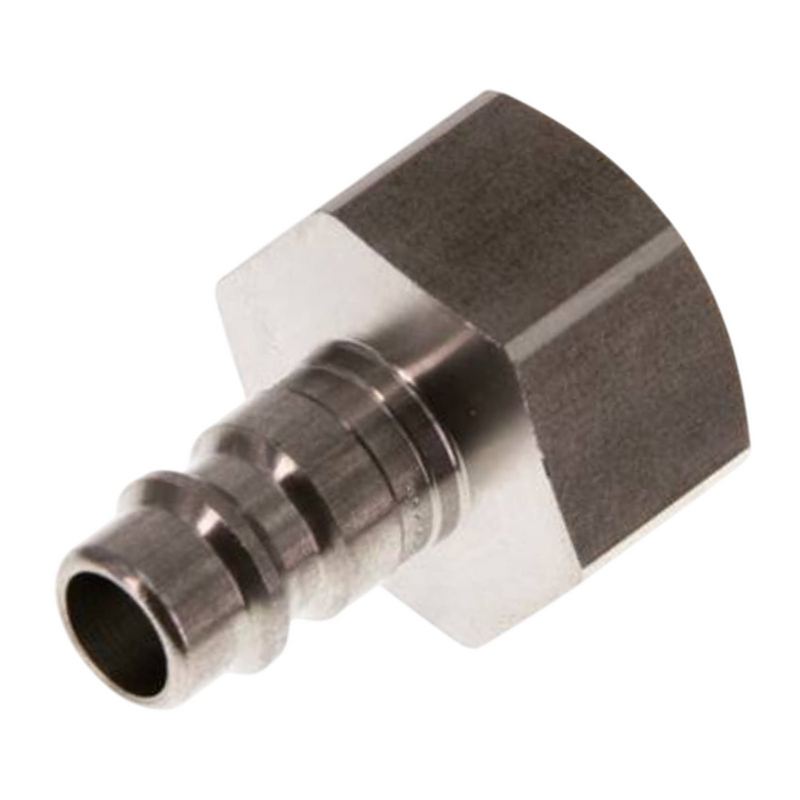 1/2" Druckluft Stecker Nippel Einsteck Anschluss Edelstahl NW 7,2 mit Innengewinde IG - PN 35 bar