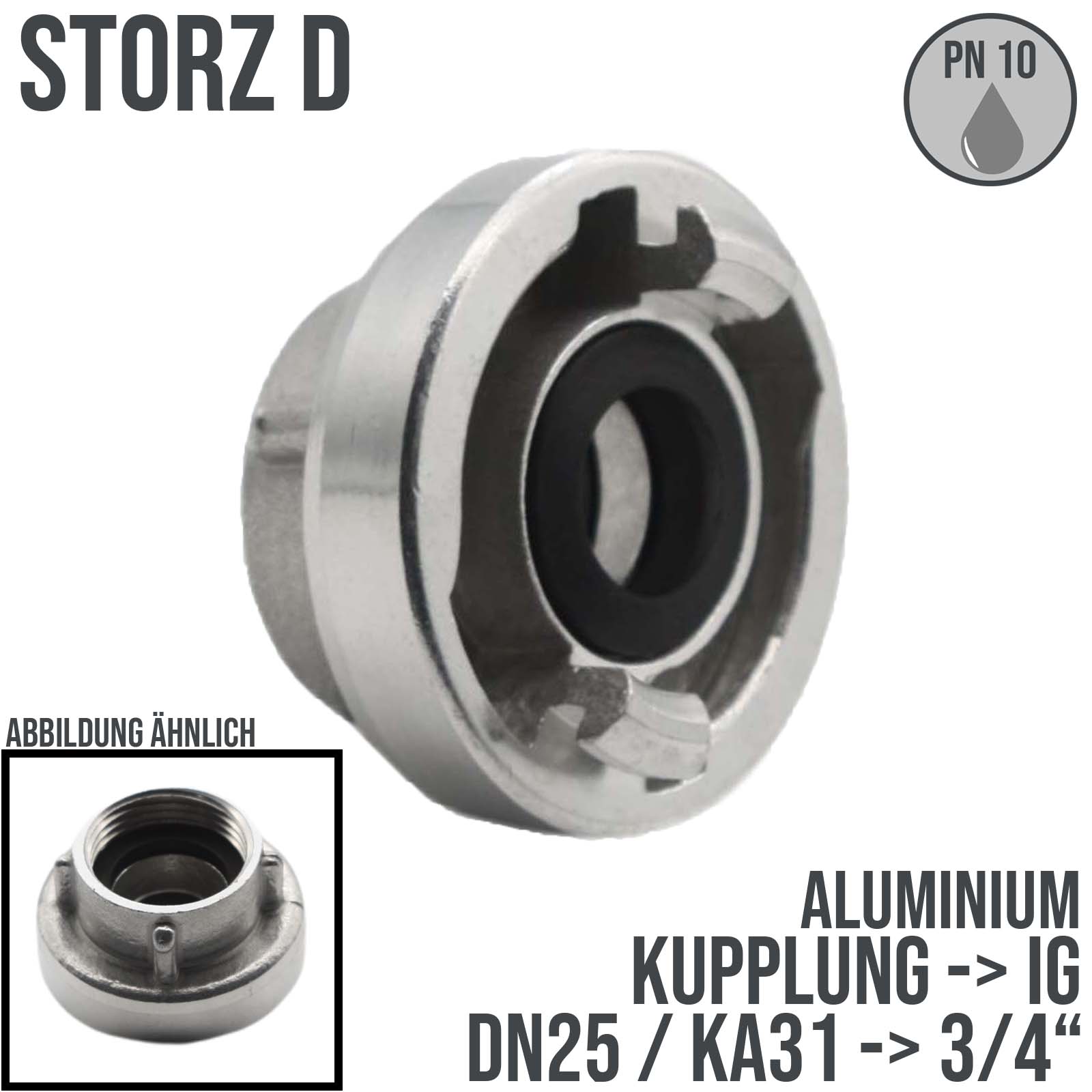 STORZ D DN25 KA31 Kupplung Innengewinde IG 3/4" Saug Bau Feuerwehr Schlauch PN 16 bar