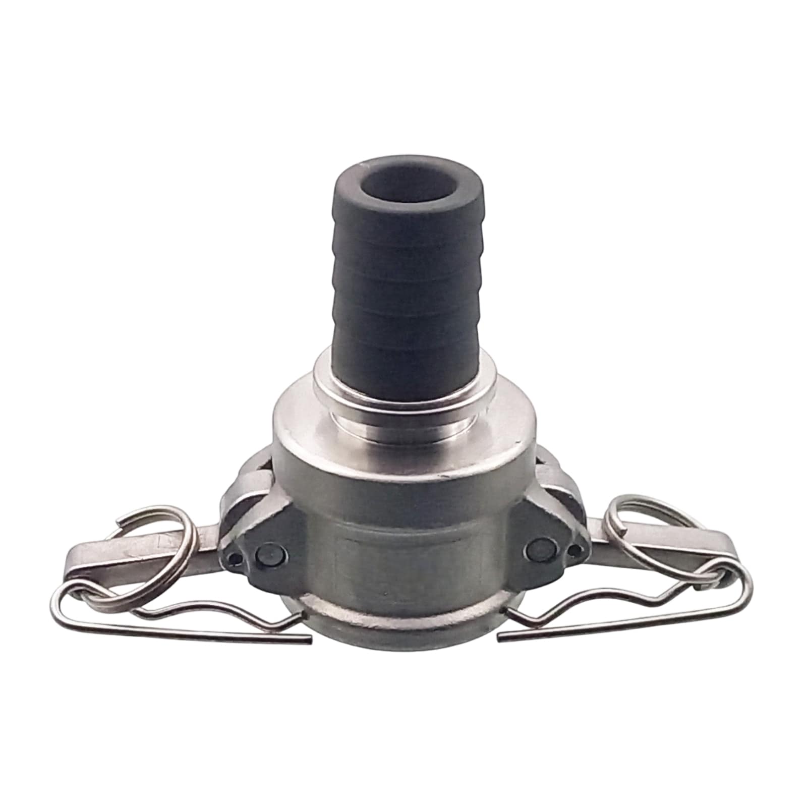 Kamlock Typ C - Mutterteil (91,5 mm) Edelstahl V2A (AISI 316) -> gerillter Stutzen DN 75 mm PFA beschichtet - PN 25 bar