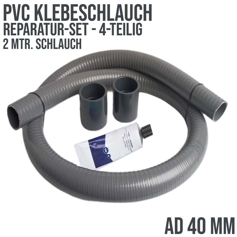Rep.Set PVC-Klebeschlauch 40mm - 2 mtr.  (4-teilig)