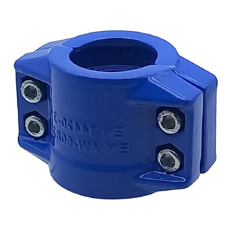 DN 38 Klemmschale Aluminium blau Spannbereich 50 - 53 mm für Schlauch ID x AD 38 x 51 mm - PN 25 bar