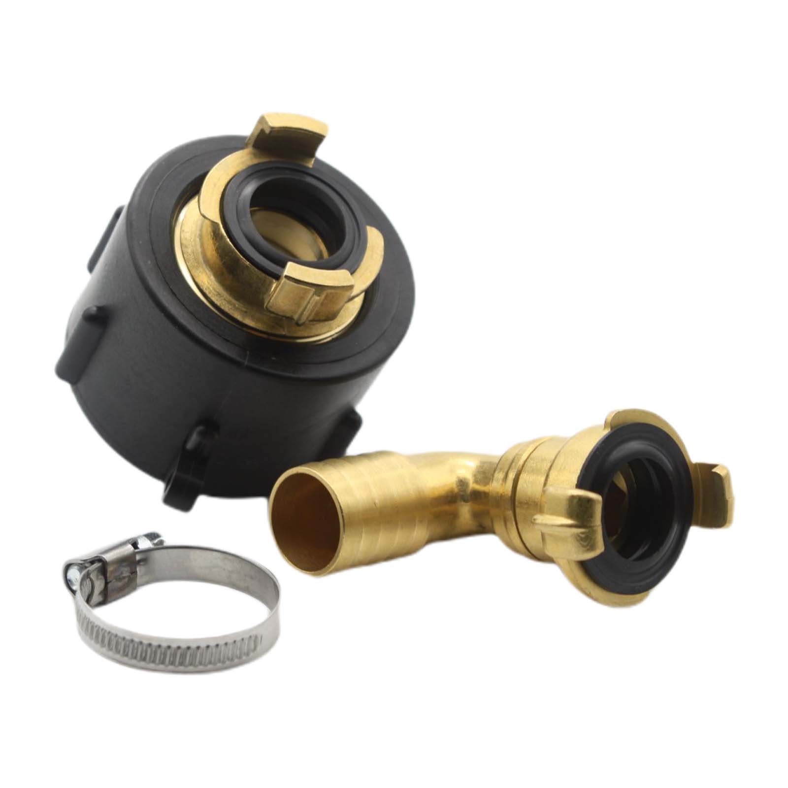 S60 x 6 IBC Adapter auf Schnellanschluss + 90° Kupplung drehbar 1" 25mm Container Tank Zubehör (GEKA kompatibel) 
