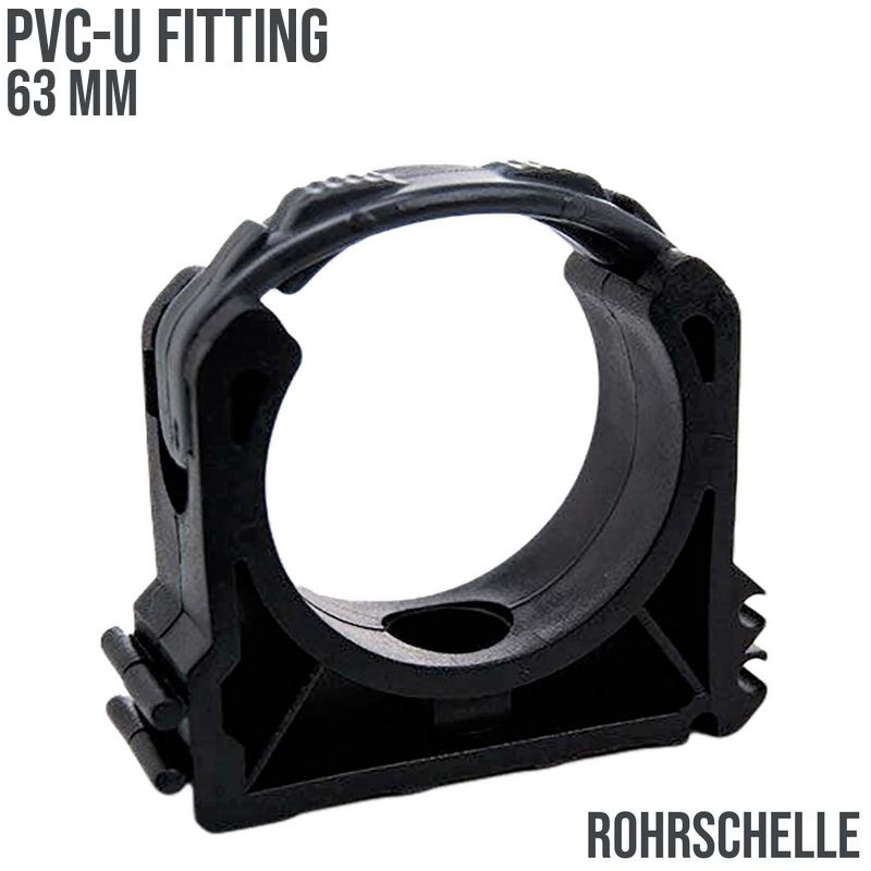 63 mm PVC Klebe Fitting Rohr Schelle Halter Klemme Clip geschlossen