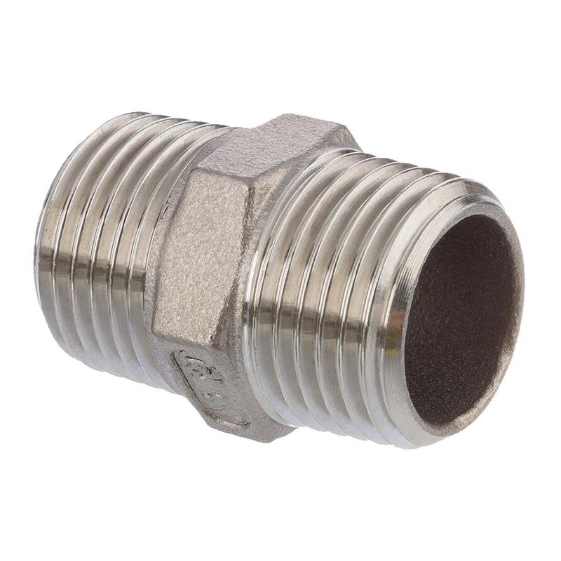 3/4" Edelstahl Fitting V4A AISI 316 Nr. 280 - Doppelnippel Außen x Außengewinde AG - PN 16 bar