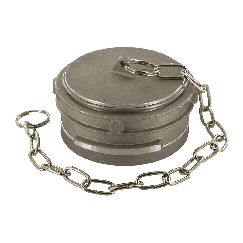 DN 100 Guillemin Kupplung Blind Kappe Verschluss Verriegelung mit Kette Edelstahl AISI 316 - PN 16 bar