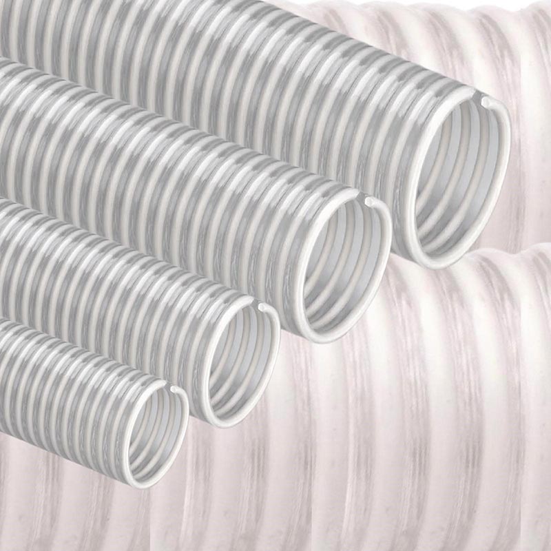 50 mm 2" Zoll Saug Ansaug Spiral Förder Pumpen Schlauch Lebensmittel Saatgut weiß PN 5 bar