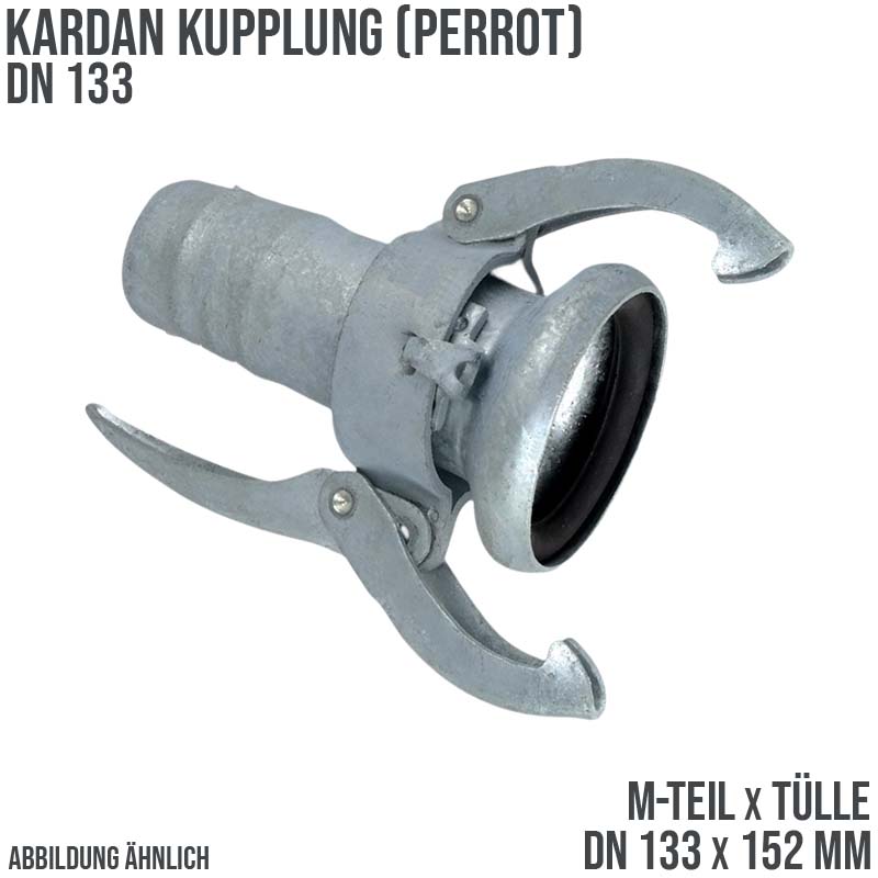 DN 133 Kardan Perrot Kupplung M-Teil mit Tülle Stutzen 152 mm Gülle Schlamm Schlauch