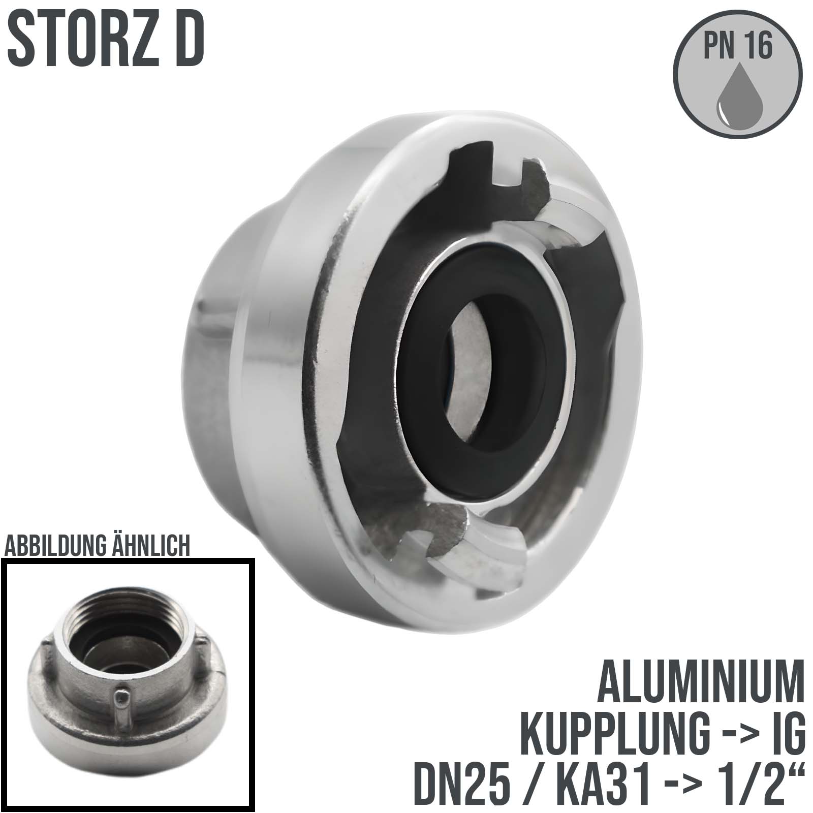 STORZ D DN25 KA31 Kupplung Innengewinde IG 1/2" Saug Bau Feuerwehr Schlauch PN 16 bar