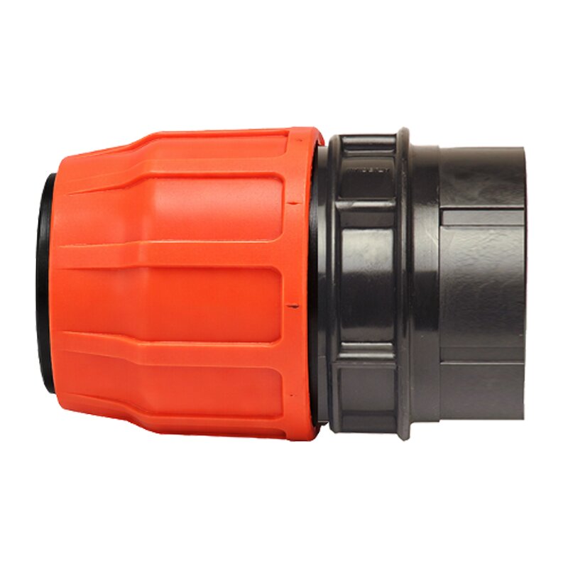 76 mm x 3" PE PP Fitting Layflat Klemm Verbinder Kupplung x Innengewinde IG Flach Schlauch - PN 6 bar