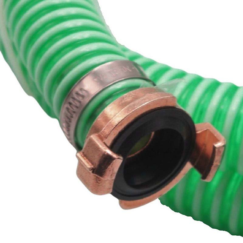32 mm 1 1/4" Zoll Ansaug Saug Schlauch Pumpen Garnitur Schnellanschluss grün - 2 m