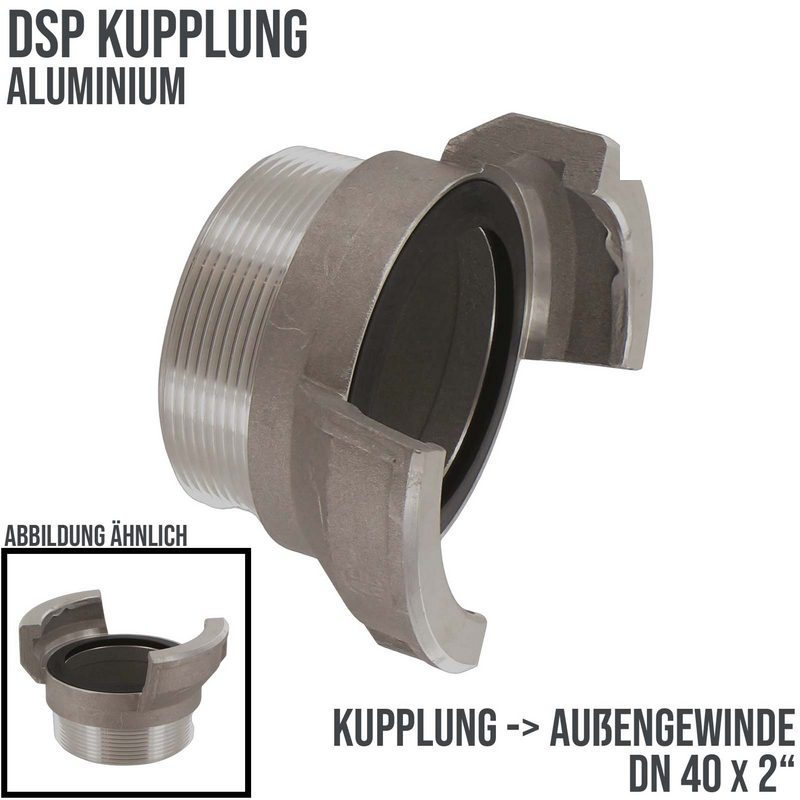 DN 40 DSP Kupplung Aluminium BSP Außengewinde AG 2" - PN 16 bar