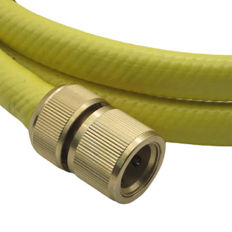 1/2" 13 mm Garten Wasser Schlauch Garnitur gelb Quick-Anschluss (Click-System) 3 Lagen - PN 8 bar - 20 m