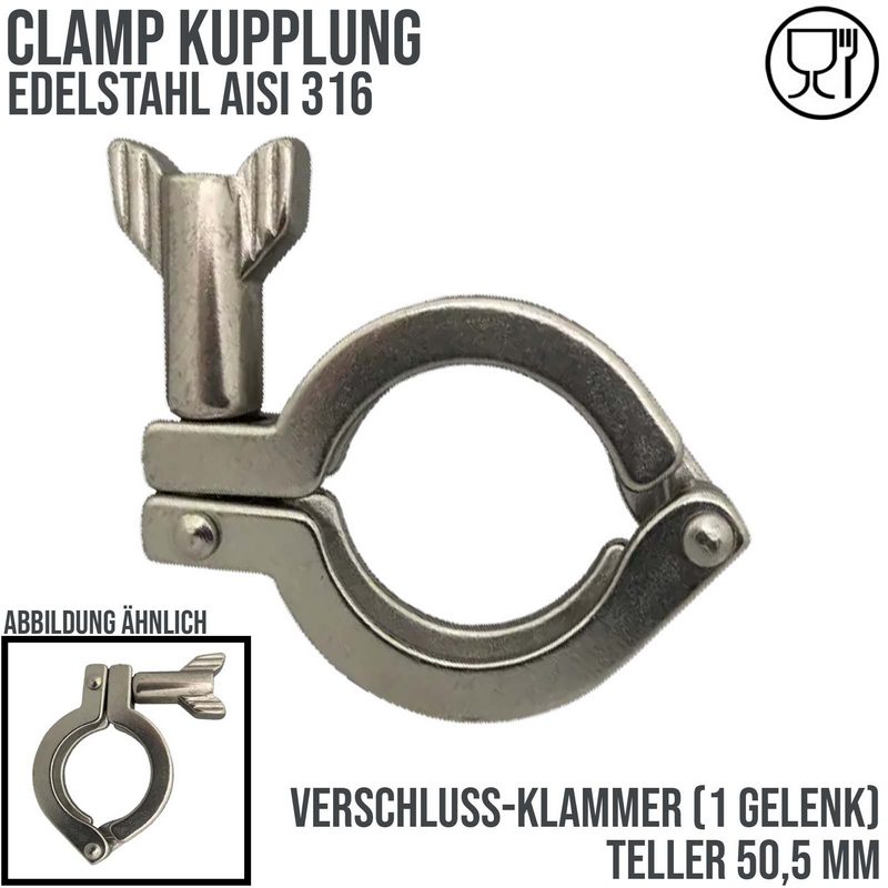 CLAMP Verschluss Klammer (1-Gelenk) Teller 50,5 mm - PN 25 bar