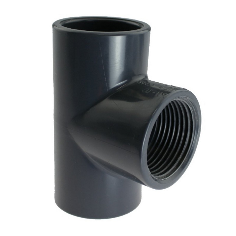 20 mm PVC Klebe Fitting T-Stück 90° 20 mm x 1/2" Klebemuffe x Innengewinde - PN 10 bar