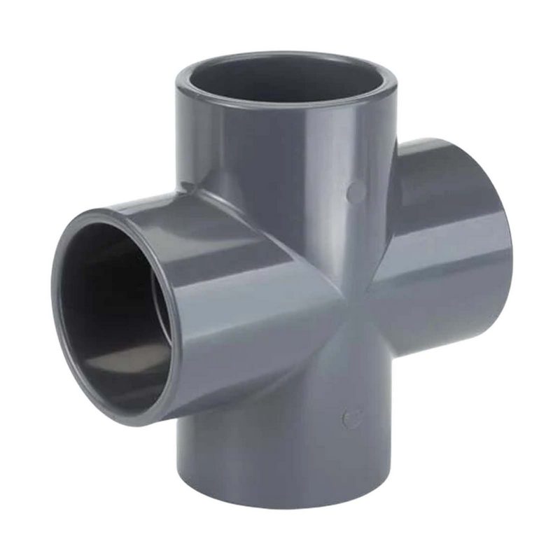 25 mm PVC Klebe Fitting Kreuz Stück 90° Winkel Muffe Verbinder - PN 16 bar
