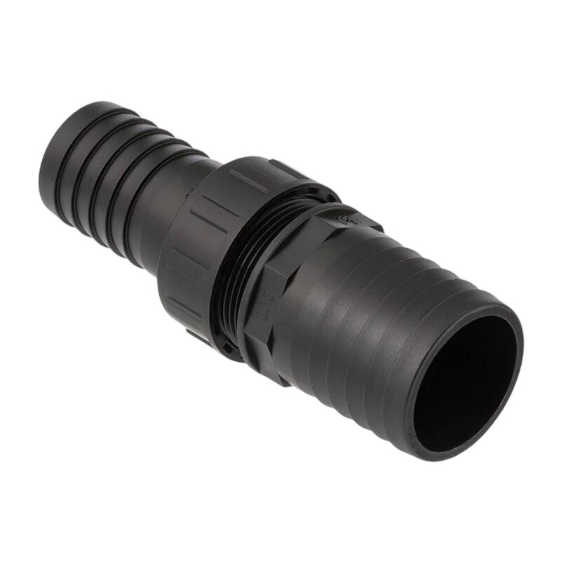 50 x 40 mm Schlauch Verschraubung reduziert 2-fach Stutzen Tülle Pool Teich Garten PP schwarz - PN 6 bar