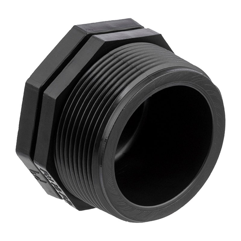 2" PP Gewinde Fitting End Stopen schwarz Außengewinde IG Polypropylen - PN 10 bar
