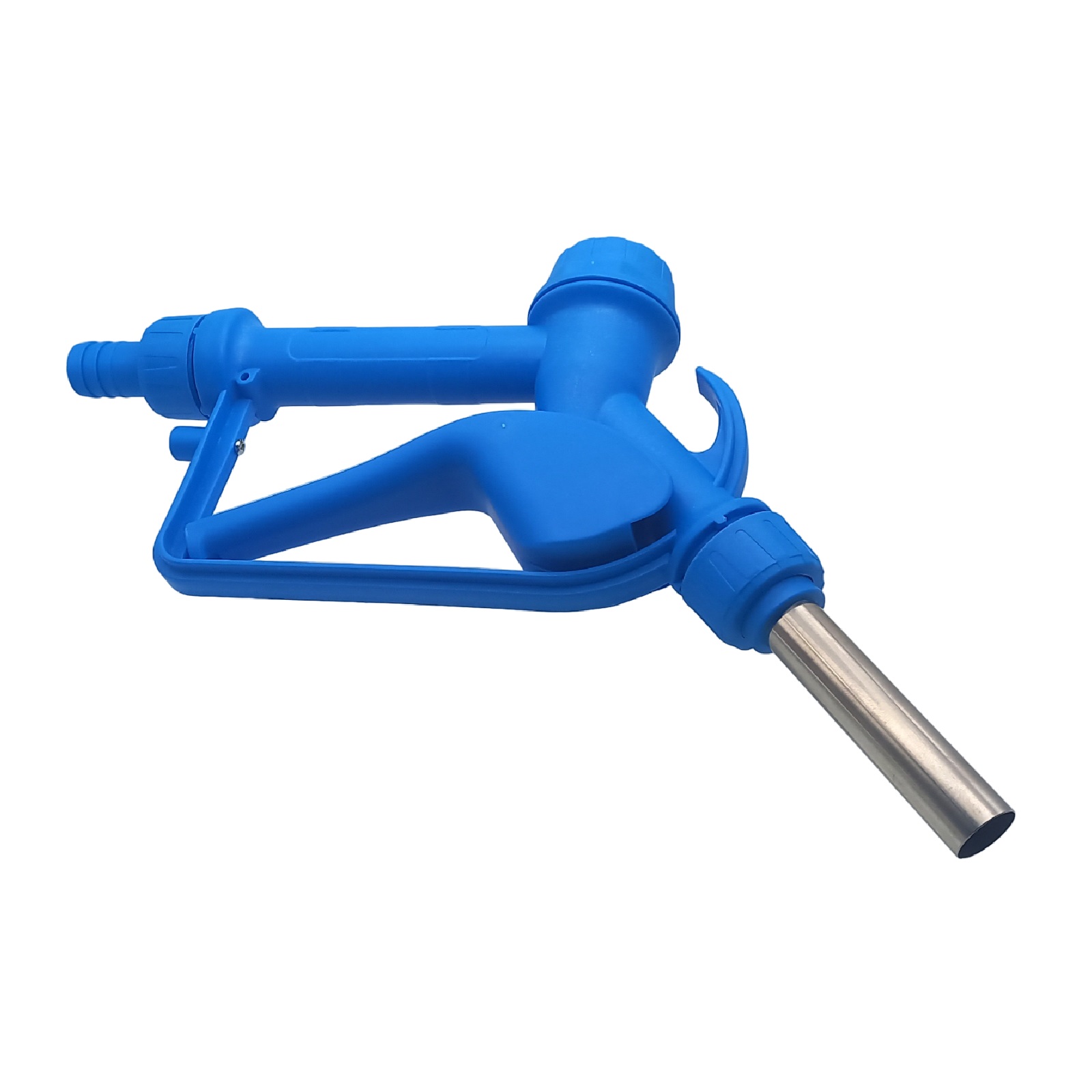 Zapfpistole (PP) blau Anschluss 3/4" auf Auslass 3/4" SS304 (für leicht ätzende Flüssigkeiten)