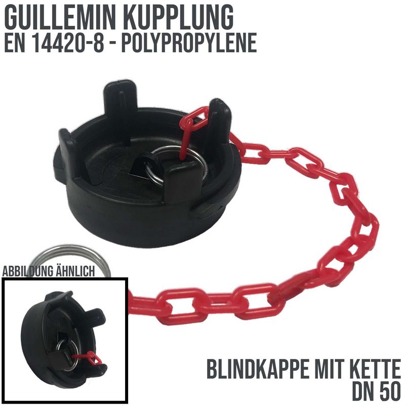 DN 50 Guillemin Kupplung Blind Kappe Verschluss Verriegelung mit Kette Polypropylene (PP) - PN 16 bar