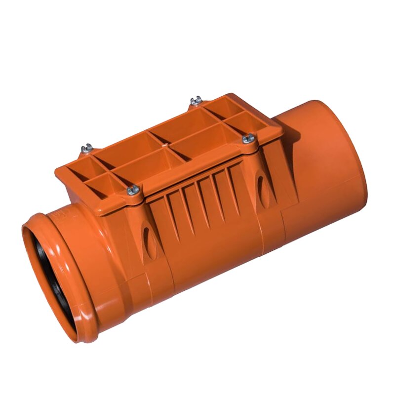160 mm PVC Reinigungsstück Abfluß Abwasser HT KG Rohr SN4 Steckmuffe x Stutzen rostbraun
