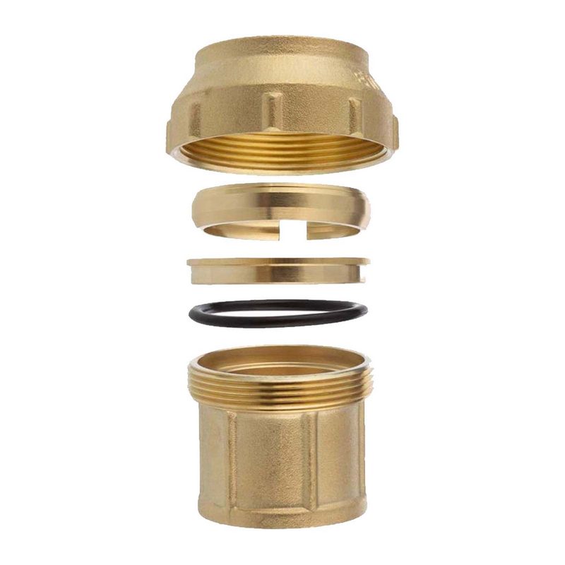 63 mm x 2" PE Fitting Klemm Verbinder Messing Verschraubung Muffe Kupplung x IG DVGW - PN 16 bar