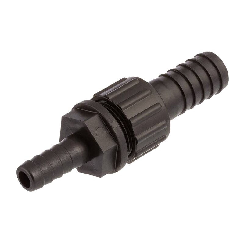 20 x 13 mm Schlauch Verschraubung reduziert 2-fach Stutzen Tülle Pool Teich Garten PP schwarz - PN 6 bar
