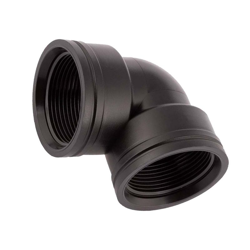 1 1/2 " PP Gewinde Fitting Winkel 90° schwarz Innen x Innengewinde IG Polypropylen - PN 10 bar