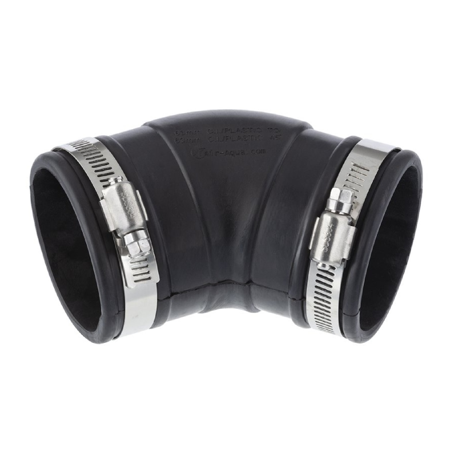 110 mm NBR Flex Fitting Bogen 45° Verbinder Reparatur (Klemmbereich 100 - 112 mm)