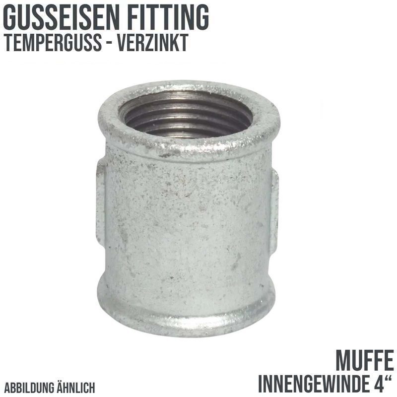 4" Gusseisen Temperguss Fitting Muffe Nr. 270 Innengewinde IG DVGW PN 25 bar