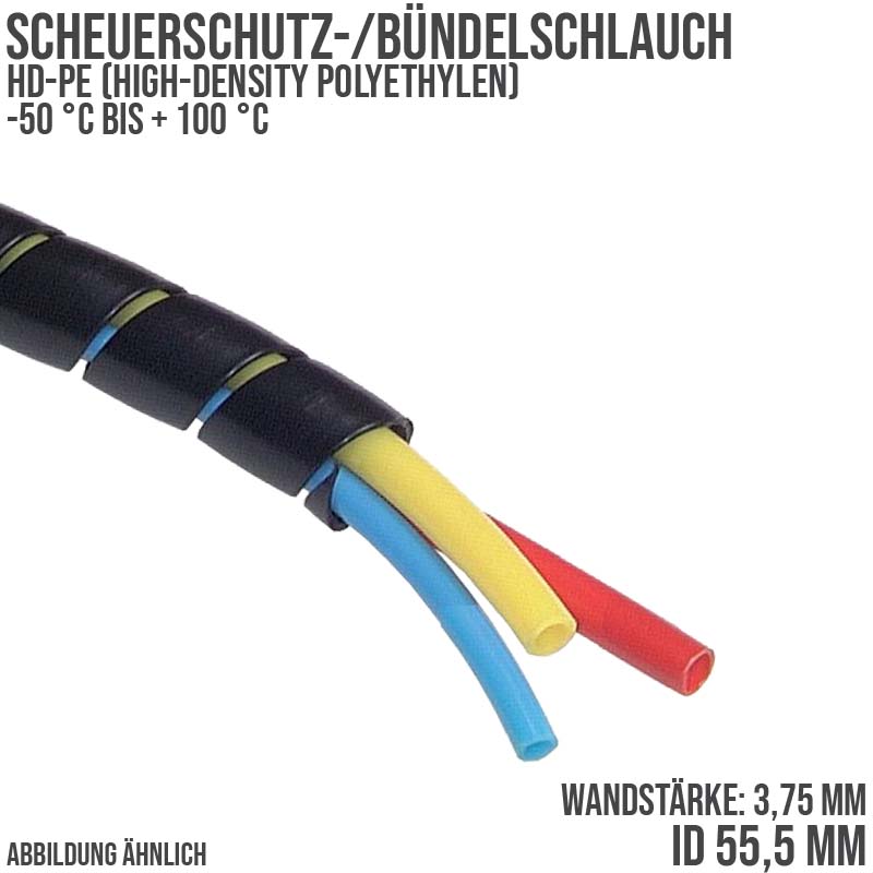 55,5 x 63 mm HD-PE Scheuer Schutz Bündel Schlauch extrudiert schwarz