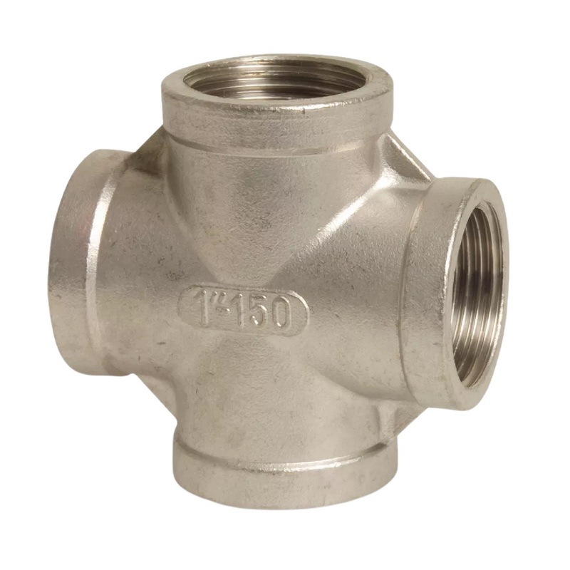 1/2" Edelstahl Fitting V4A AISI 316 Nr. 180 - Kreuzstück 90° Innengewinde IG - PN 16 bar